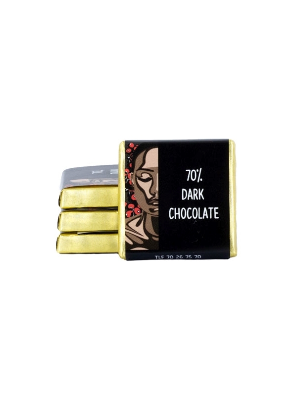 1 kg, 70% ægte chokolade (5 g)