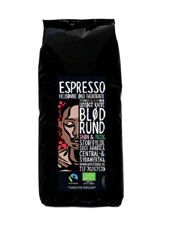 ESPRESSO (rund/fyldig) Økologisk Fairtrade Kaffe - 1 Kg