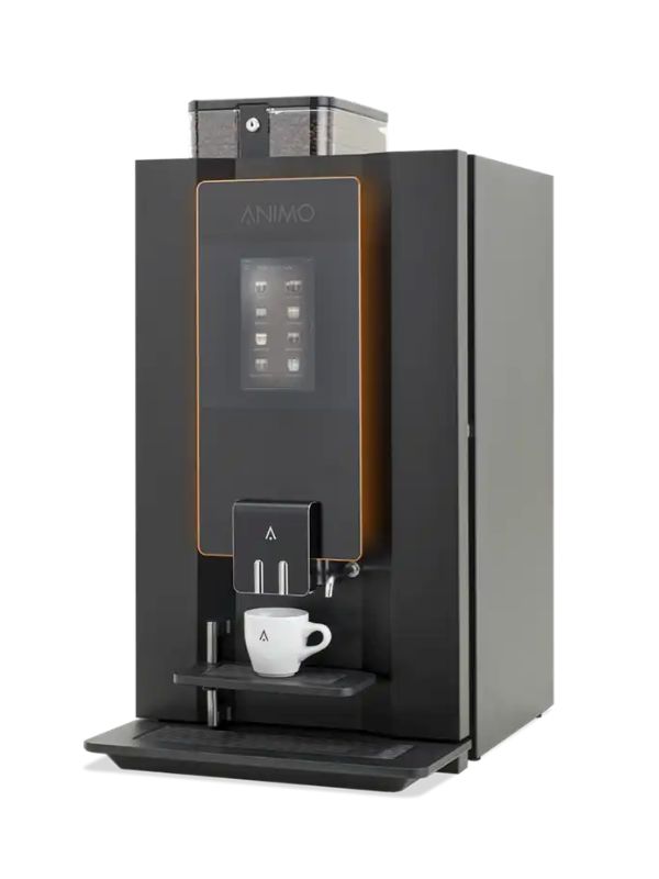 Kaffeautomat med to forskellige instant produkter og en kaffekværn til friskbrygget kaffe