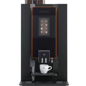 Kaffeautomat med to forskellige instant produkter og en kaffekværn til friskbrygget kaffe
